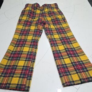 Lord Jeff Vintage Plaid Yellow and Red Women's Trousers, Wool, Sz8 (Aprox)